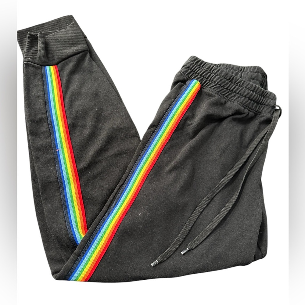 Charlotte Russe Size M Rainbow stripe sweat pants #75
